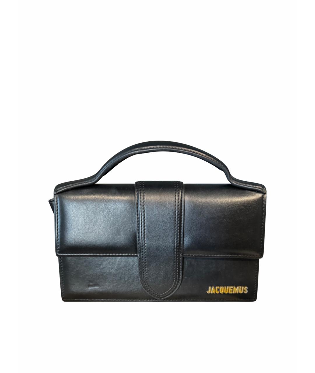 JACQUEMUS Черная кожаная сумка через плечо, фото 1