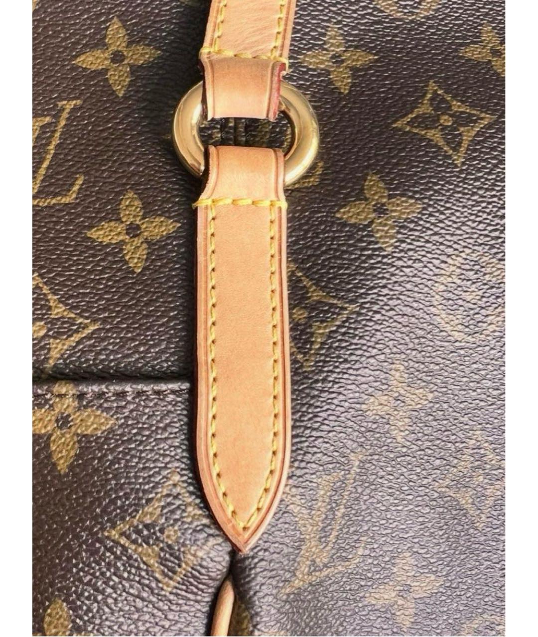 LOUIS VUITTON Коричневая сумка тоут из канвы, фото 6