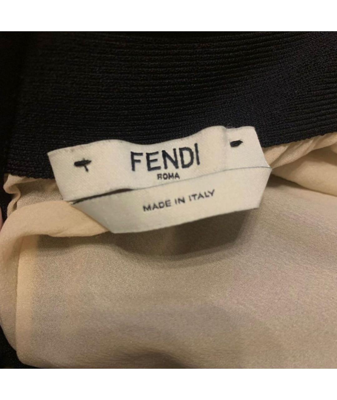 FENDI Черная вискозная юбка миди, фото 3