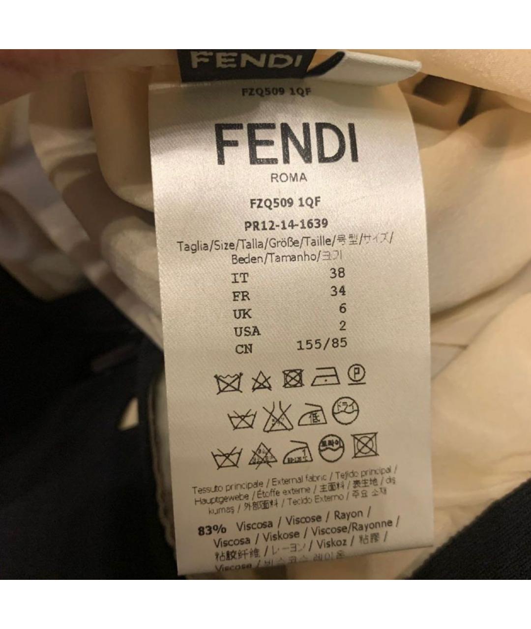 FENDI Черная вискозная юбка миди, фото 5