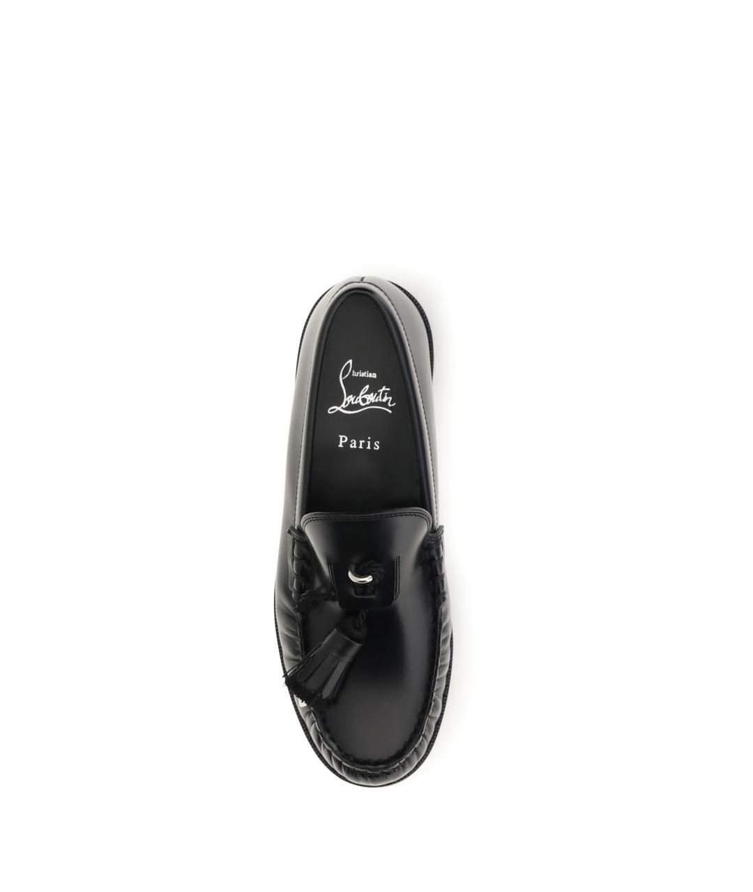 CHRISTIAN LOUBOUTIN Черные кожаные лоферы, фото 4