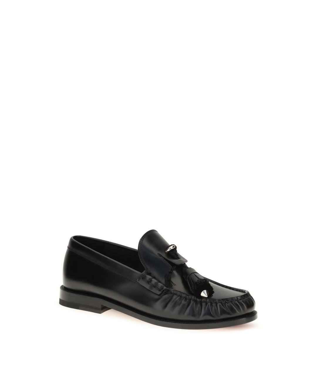 CHRISTIAN LOUBOUTIN Черные кожаные лоферы, фото 2