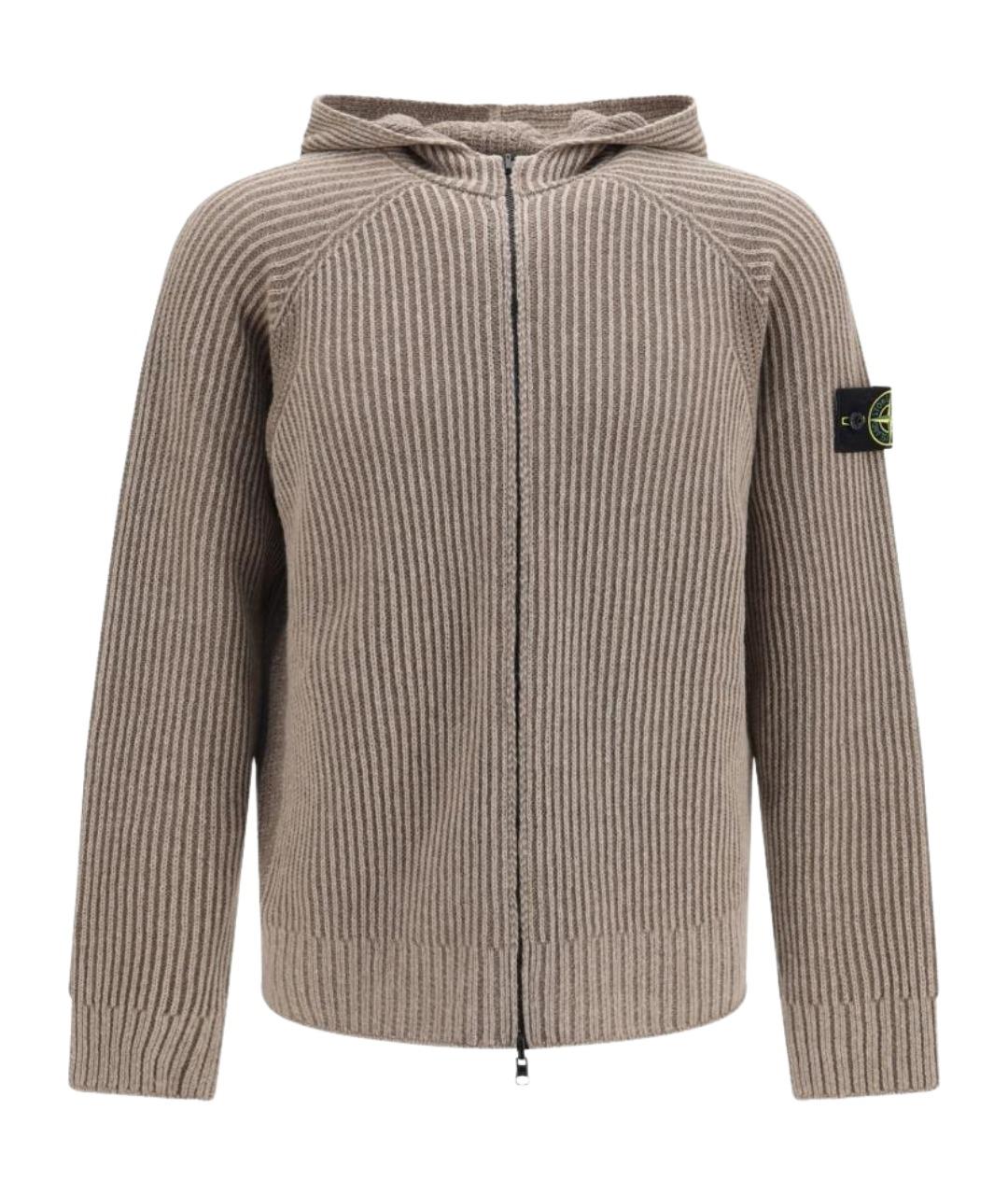STONE ISLAND Бежевый кашемировый кардиган, фото 1