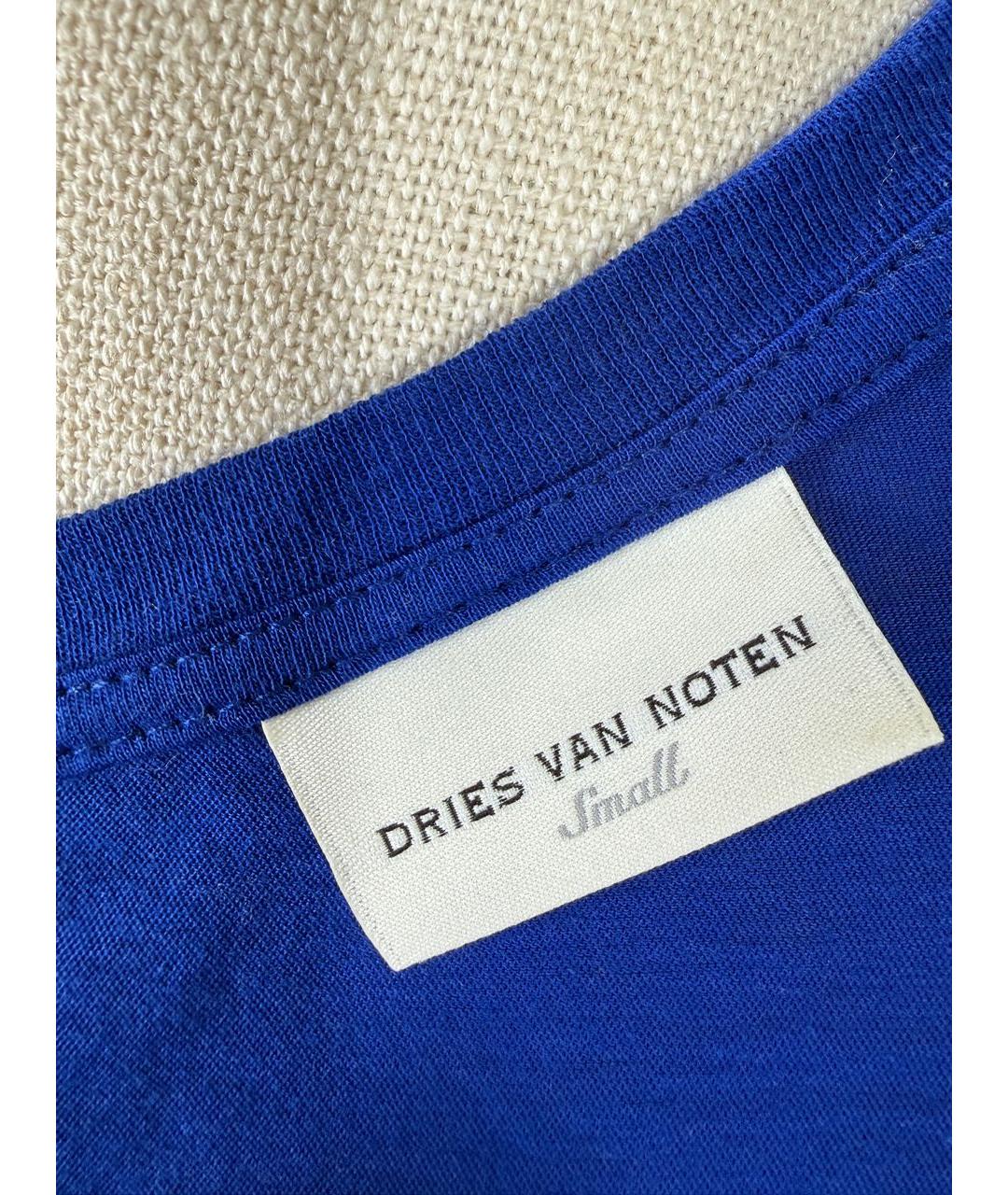DRIES VAN NOTEN Синяя хлопковая майка, фото 7