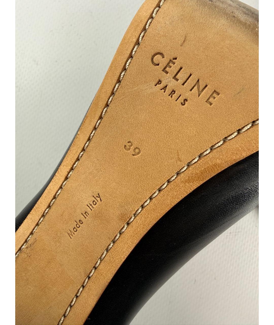 CELINE Черные кожаные туфли, фото 7