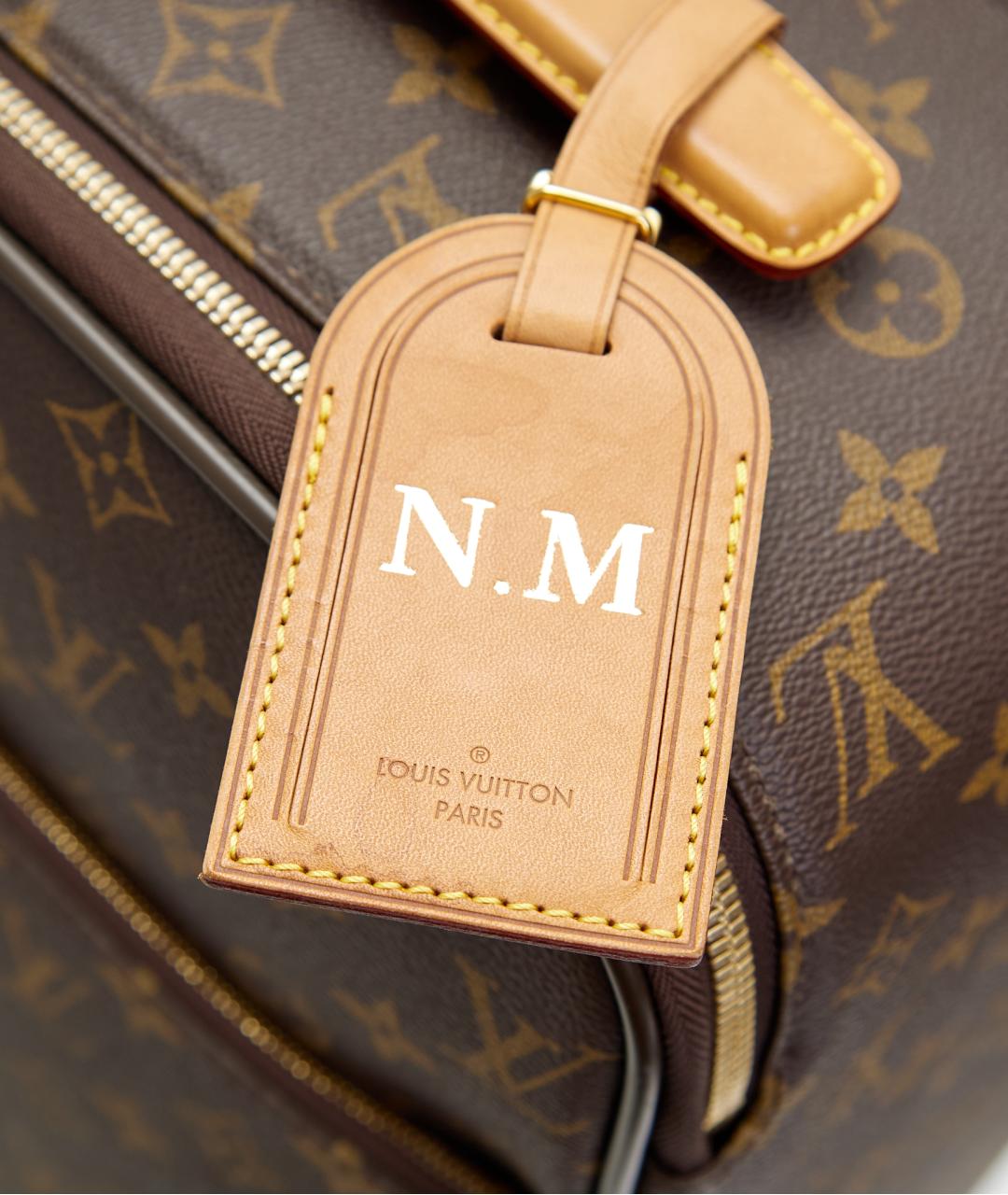 LOUIS VUITTON Коричневый чемодан из канвы, фото 3