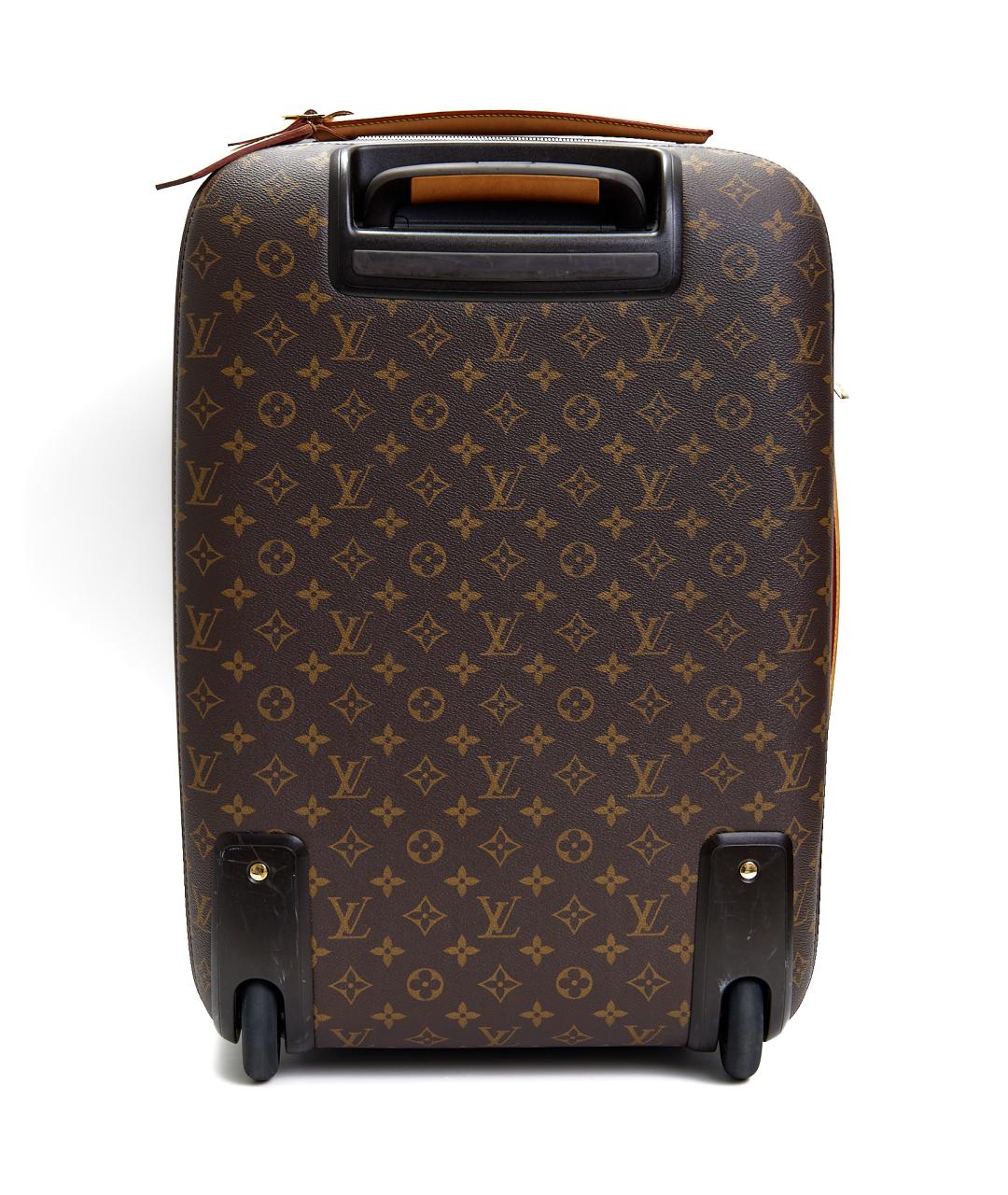 LOUIS VUITTON Коричневый чемодан из канвы, фото 5
