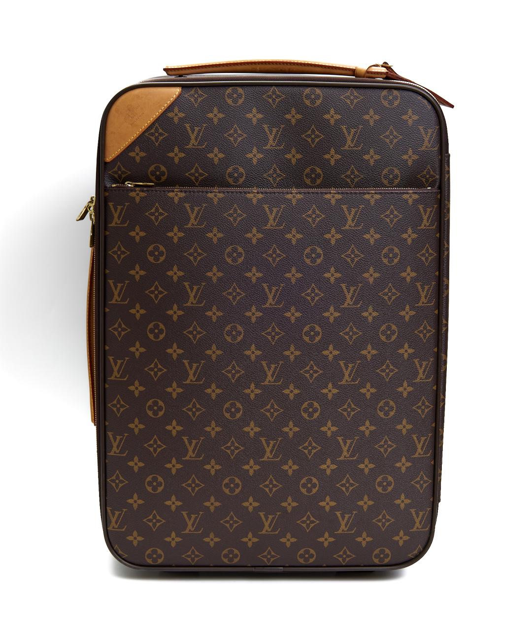 LOUIS VUITTON Коричневый чемодан из канвы, фото 8