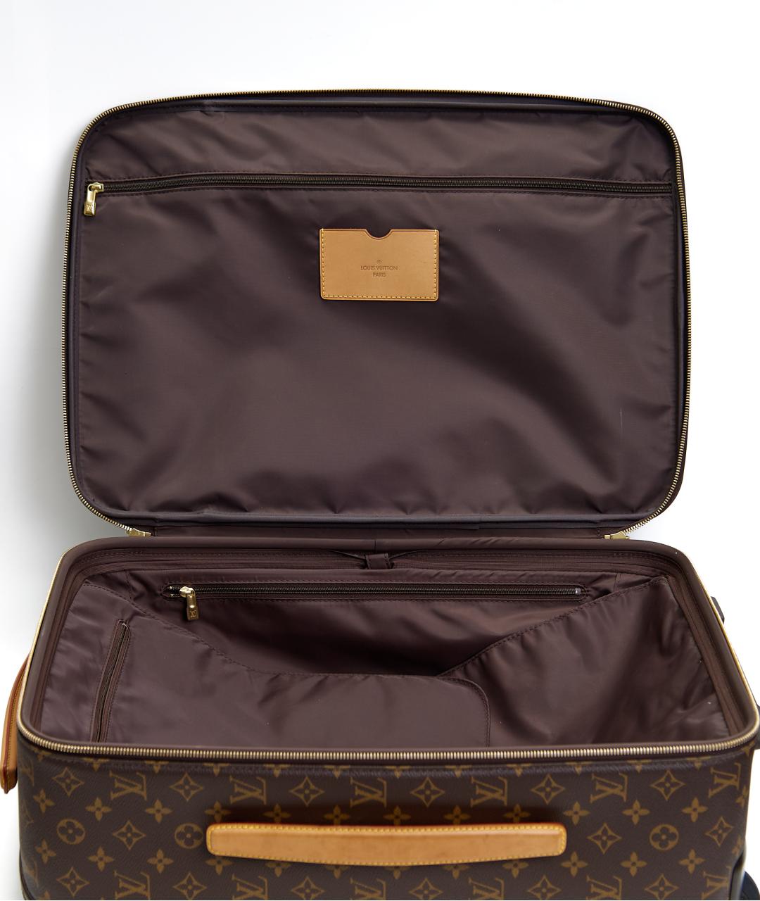 LOUIS VUITTON Коричневый чемодан из канвы, фото 7