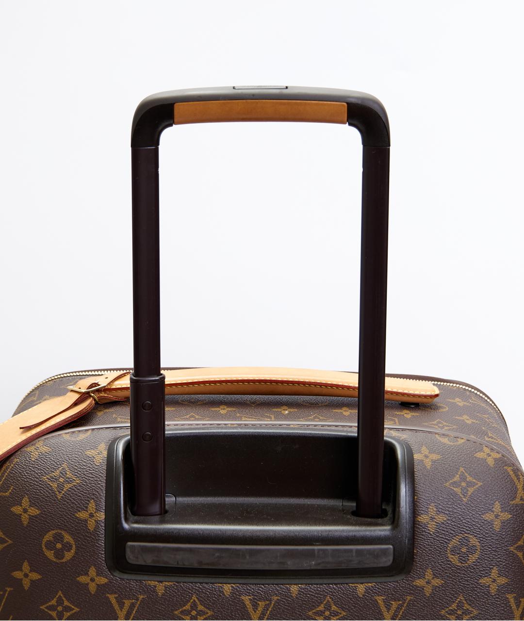 LOUIS VUITTON Коричневый чемодан из канвы, фото 6