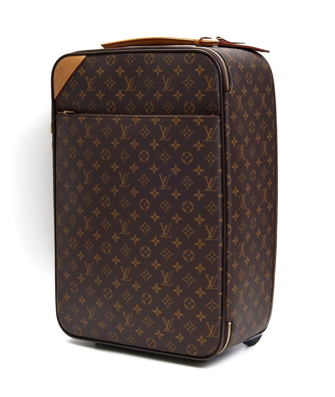 LOUIS VUITTON Коричневый чемодан из канвы, фото 4