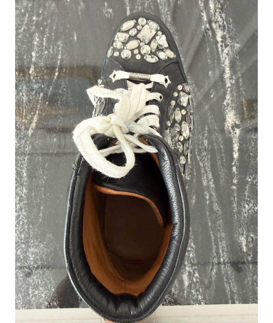 JIMMY CHOO Черные кожаные кеды, фото 5
