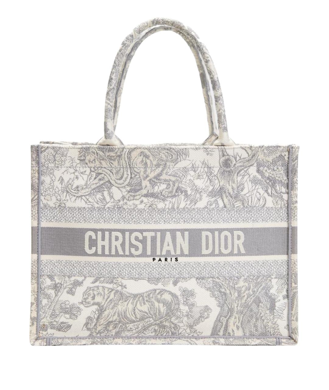 CHRISTIAN DIOR Серая хлопковая сумка тоут, фото 1