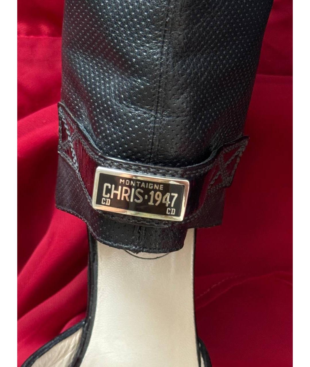 CHRISTIAN DIOR Черные босоножки из лакированной кожи, фото 8