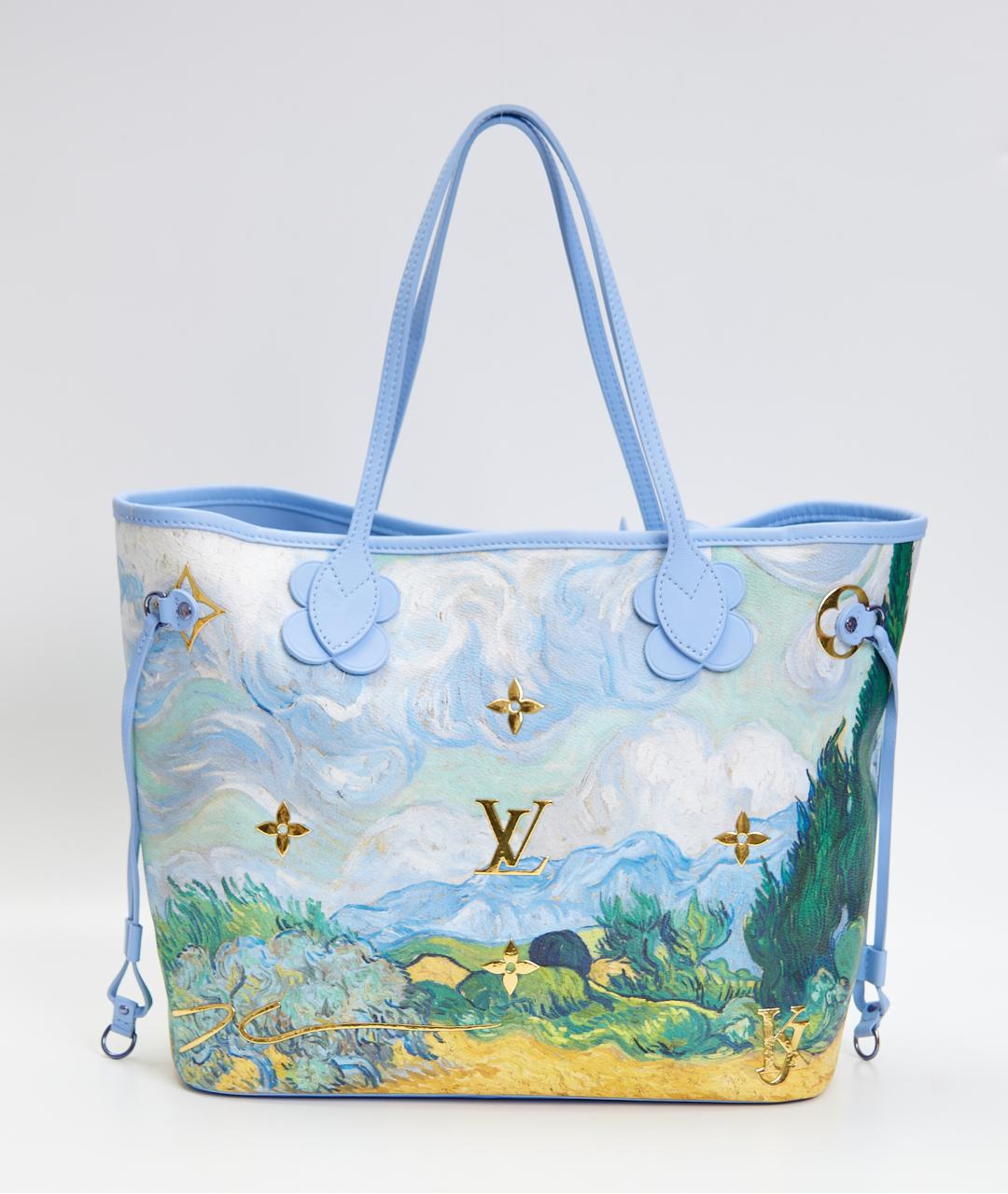 LOUIS VUITTON Голубая сумка тоут из канвы, фото 3