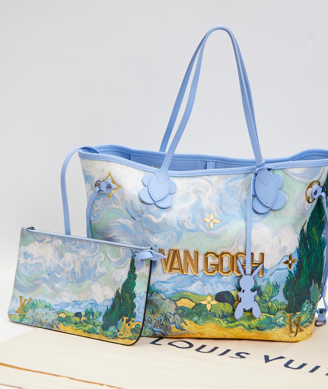 LOUIS VUITTON Голубая сумка тоут из канвы, фото 4