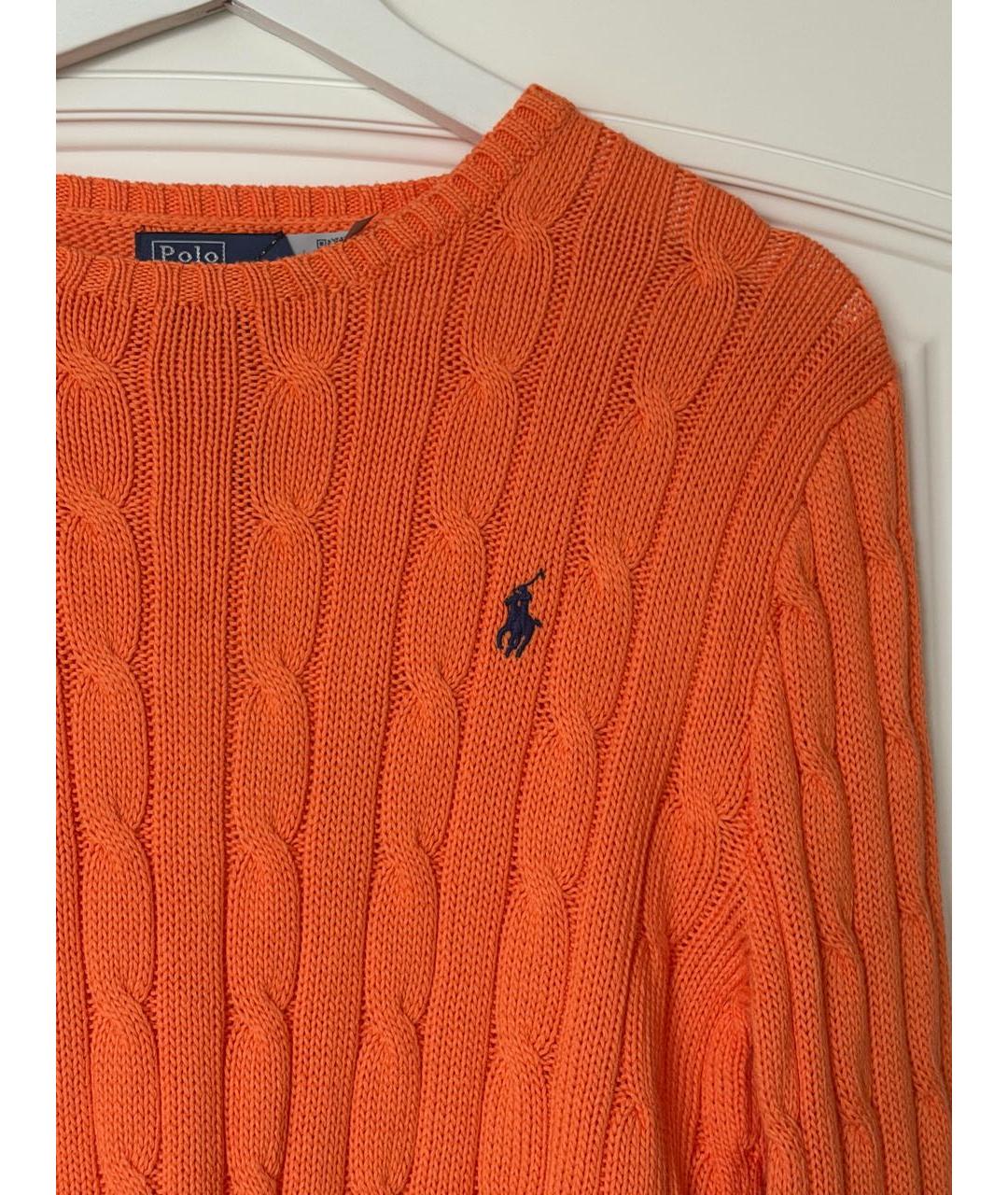 POLO RALPH LAUREN Оранжевый хлопковый джемпер / свитер, фото 4