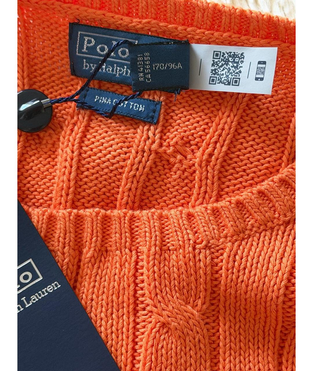 POLO RALPH LAUREN Оранжевый хлопковый джемпер / свитер, фото 8
