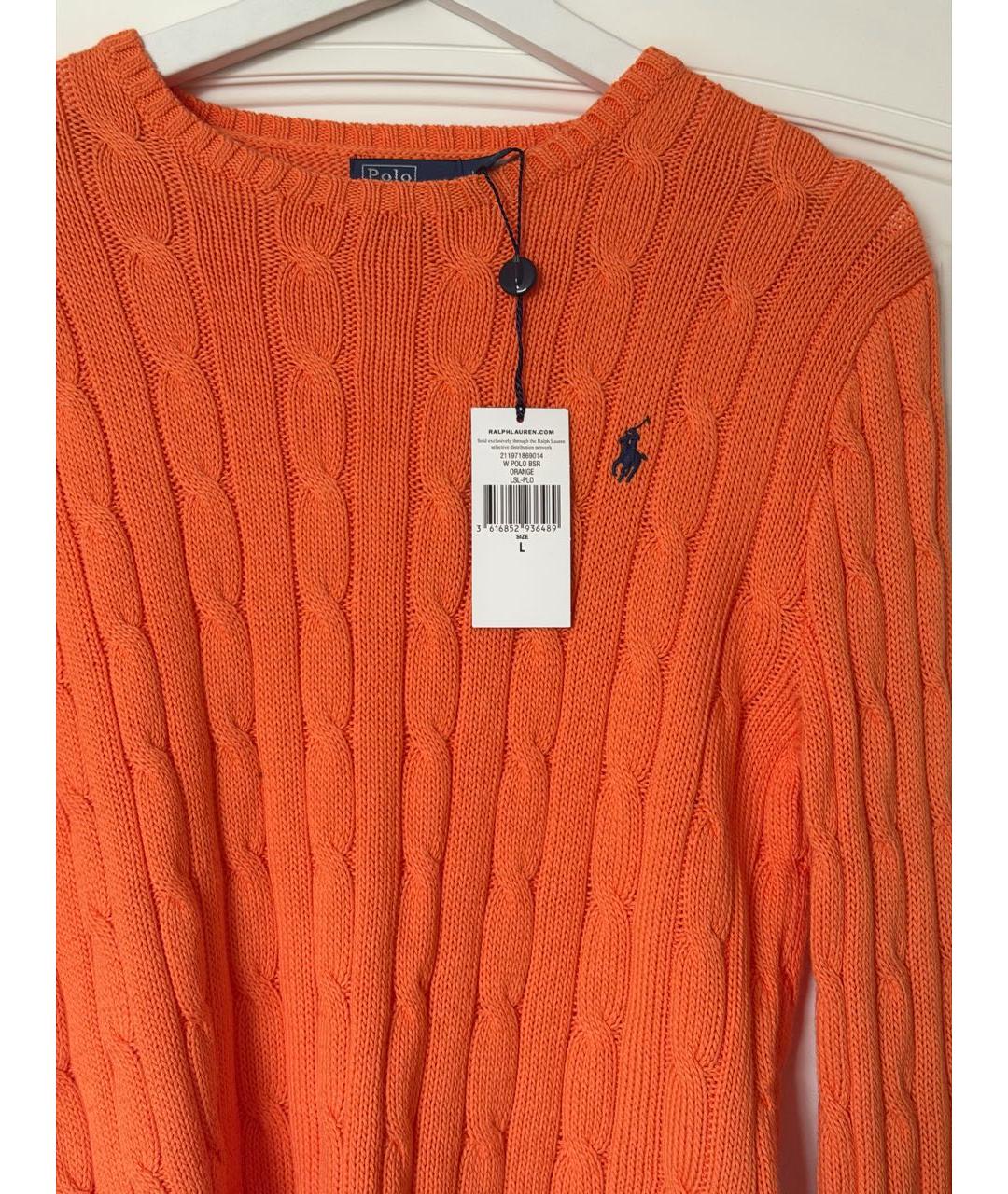 POLO RALPH LAUREN Оранжевый хлопковый джемпер / свитер, фото 3