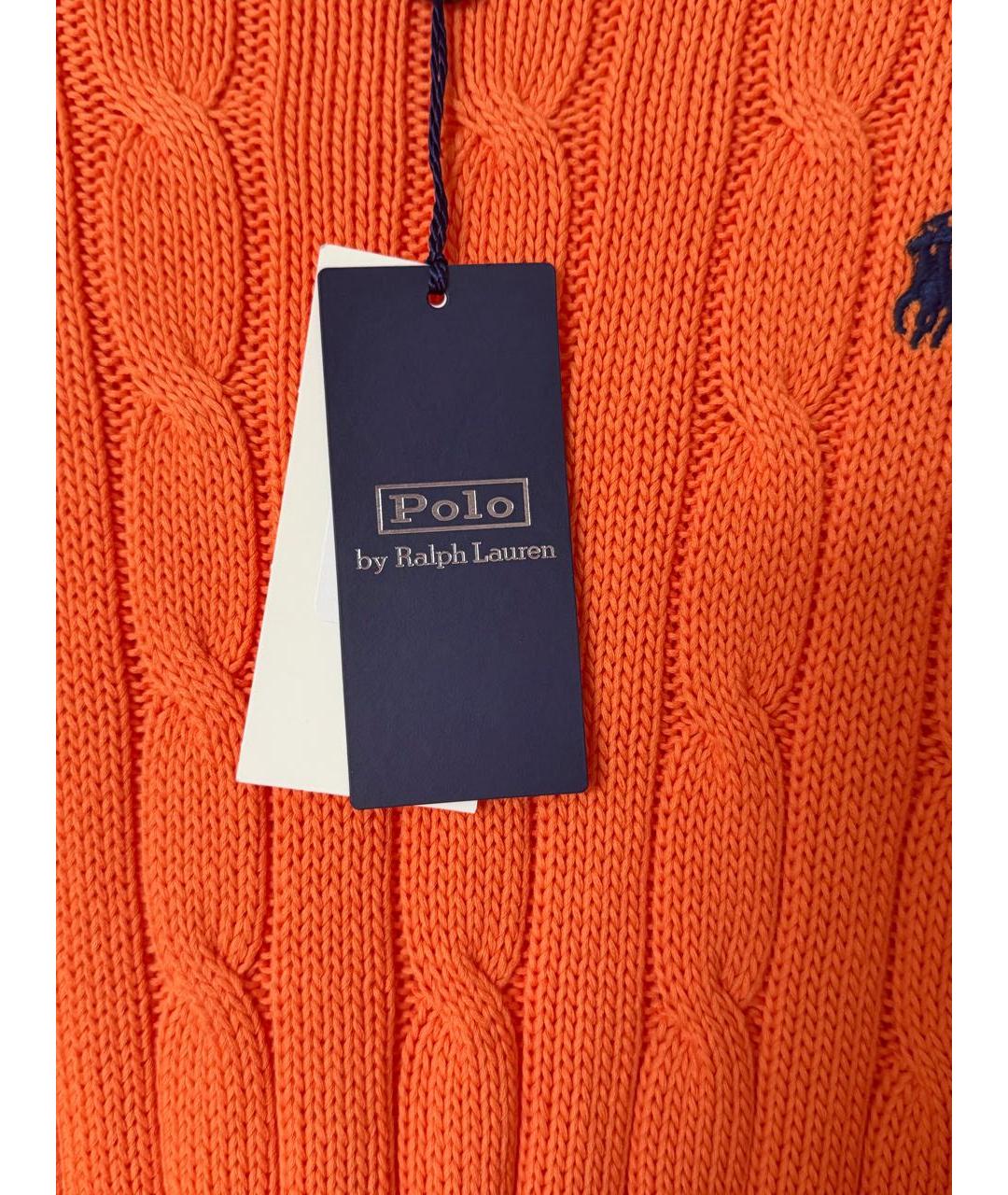 POLO RALPH LAUREN Оранжевый хлопковый джемпер / свитер, фото 5