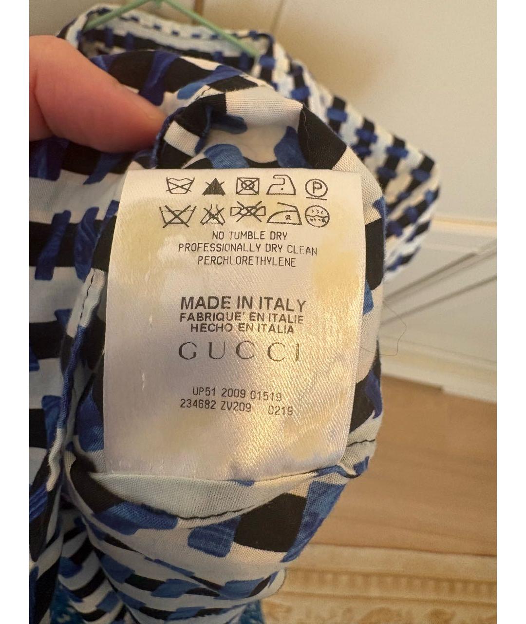 GUCCI Мульти хлопко-эластановая рубашка, фото 5
