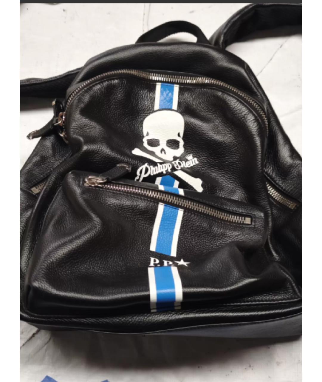 PHILIPP PLEIN Черный кожаный рюкзак, фото 7
