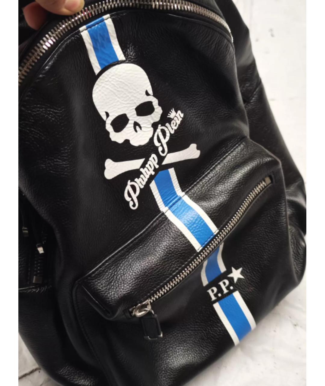 PHILIPP PLEIN Черный кожаный рюкзак, фото 5