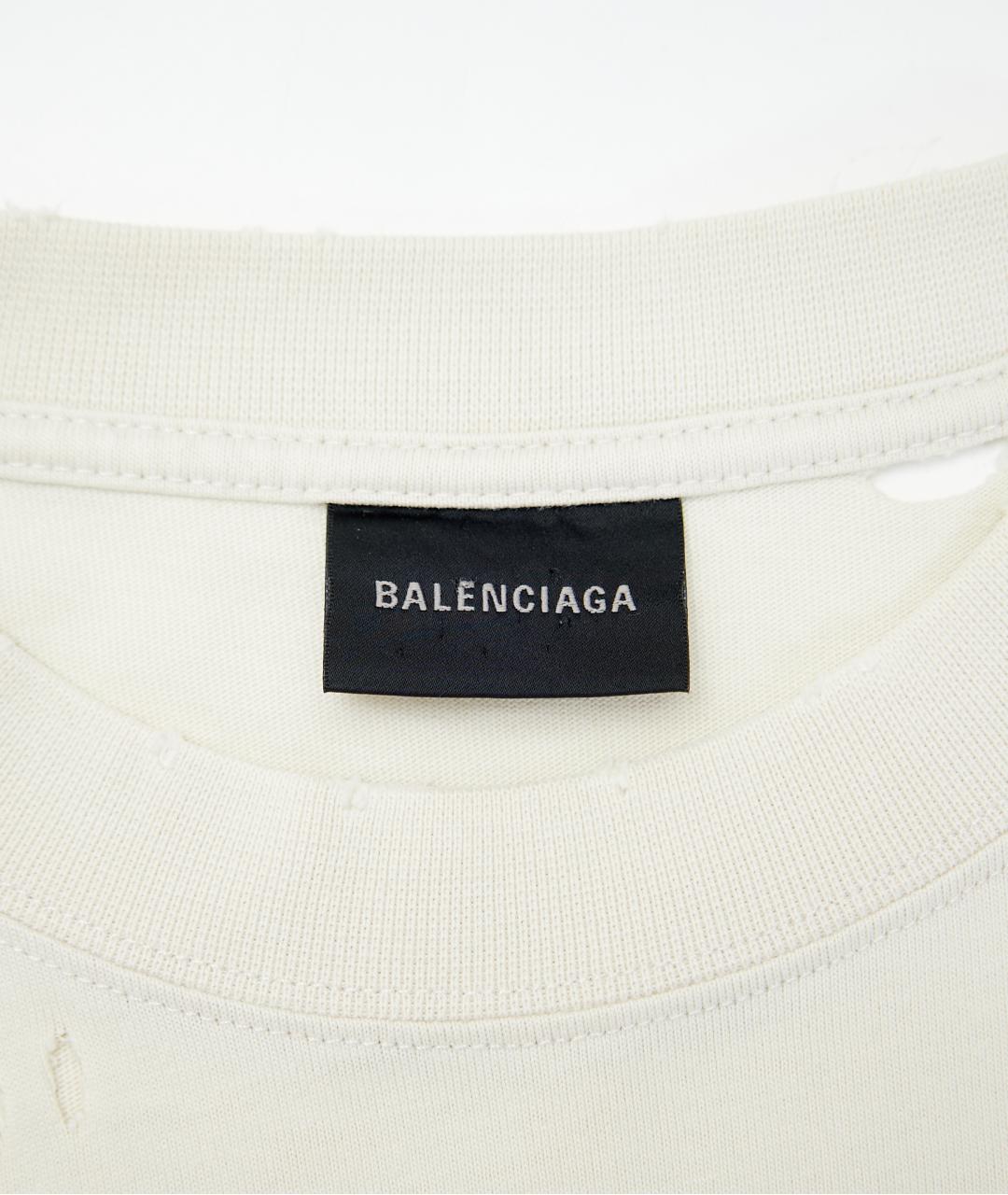 BALENCIAGA Бежевая хлопковая футболка, фото 3