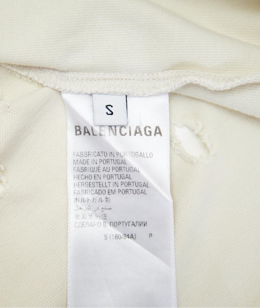 BALENCIAGA Бежевая хлопковая футболка, фото 4