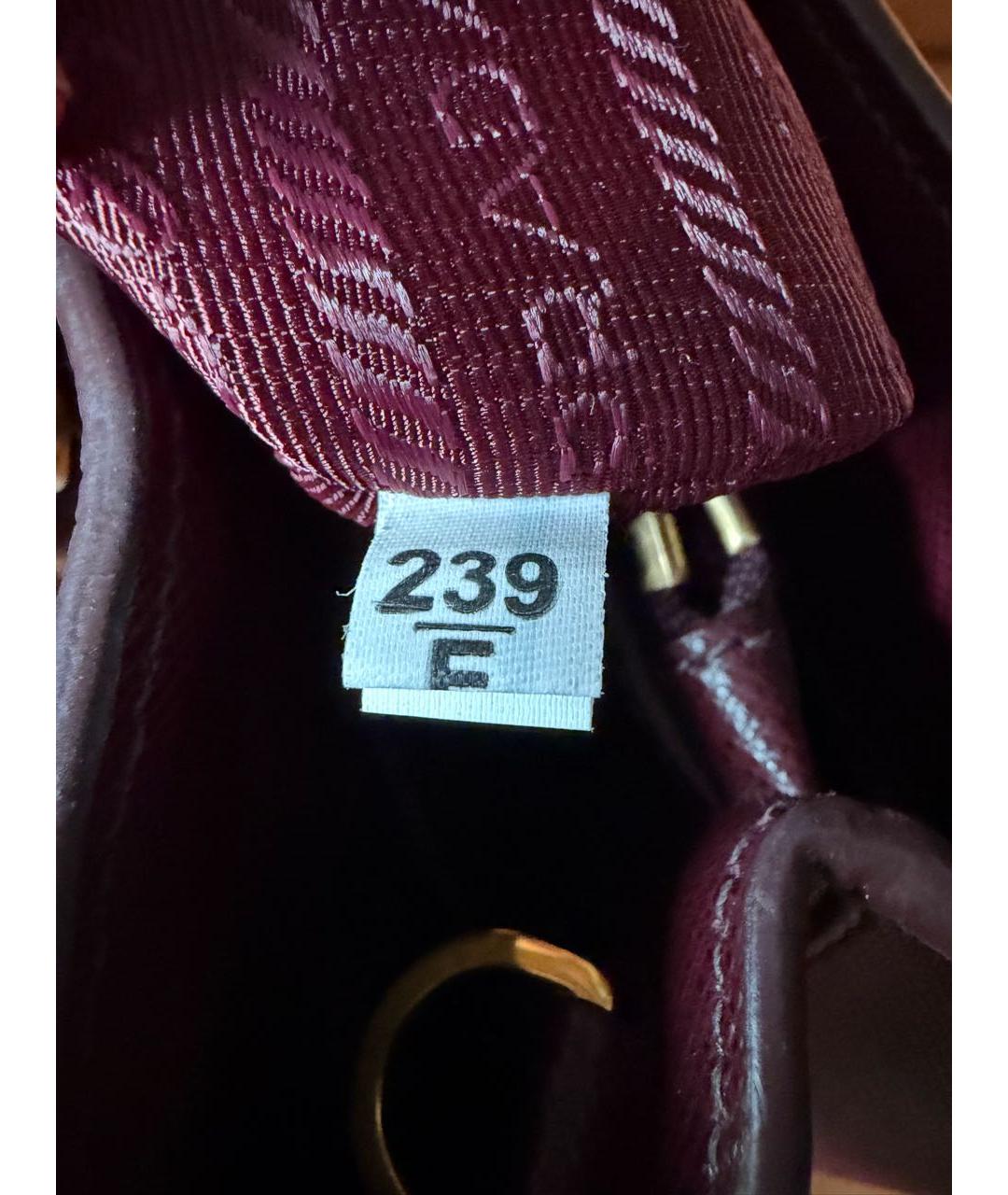 PRADA Бордовая кожаная сумка тоут, фото 6