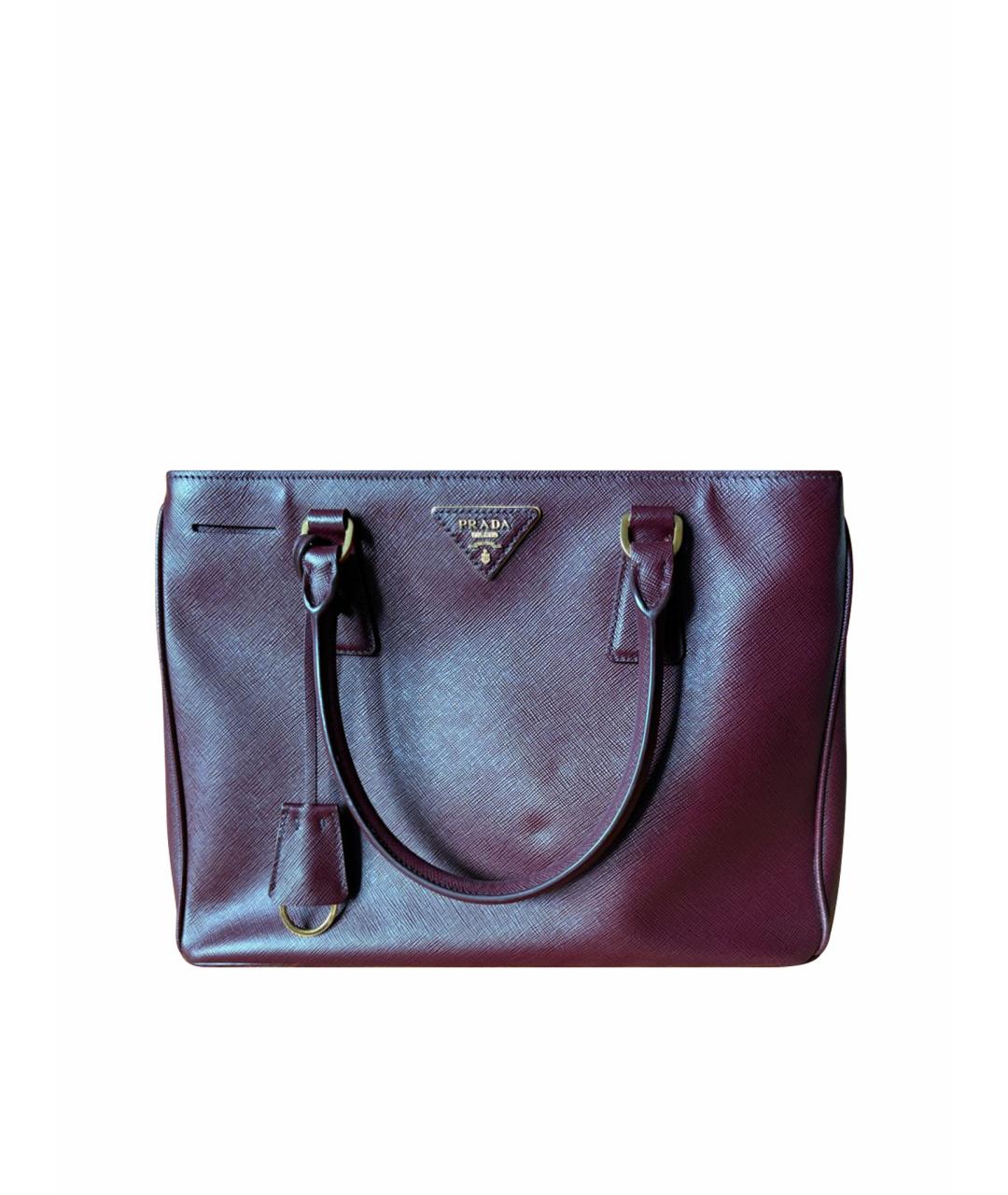 PRADA Бордовая кожаная сумка тоут, фото 1