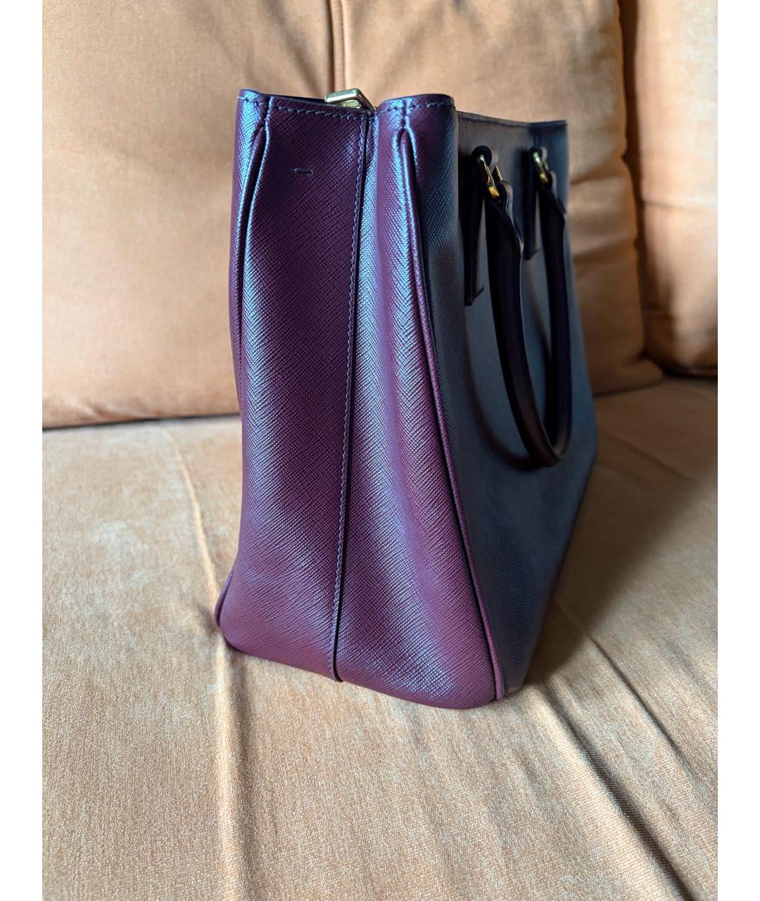 PRADA Бордовая кожаная сумка тоут, фото 2