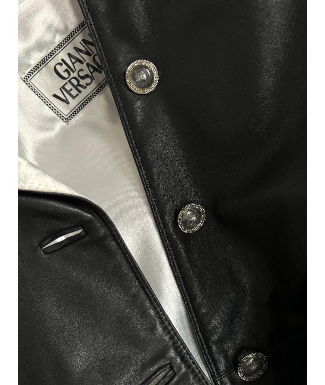 VERSACE Черная кожаная куртка, фото 6