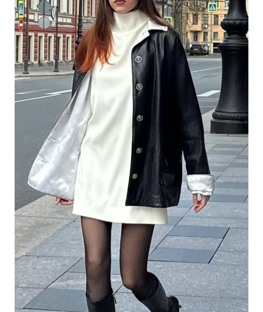 VERSACE Черная кожаная куртка, фото 5