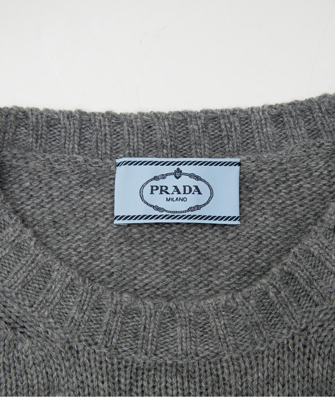 PRADA Серый шерстяной джемпер / свитер, фото 3