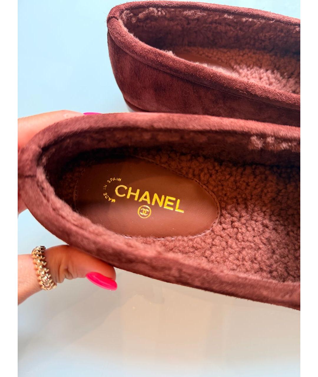 CHANEL Серые замшевые лоферы, фото 4