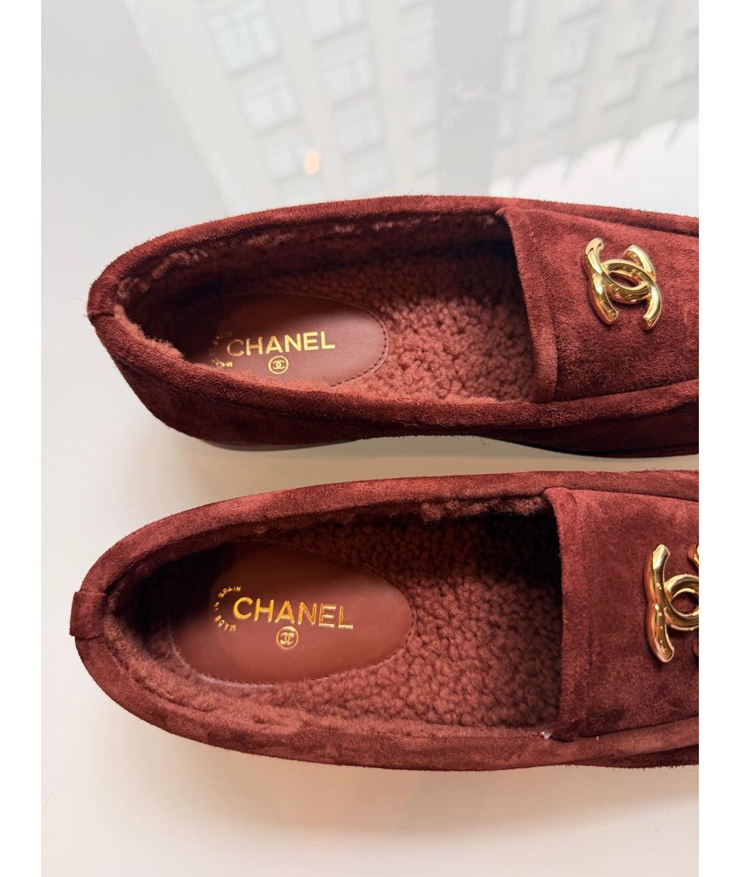CHANEL Серые замшевые лоферы, фото 3
