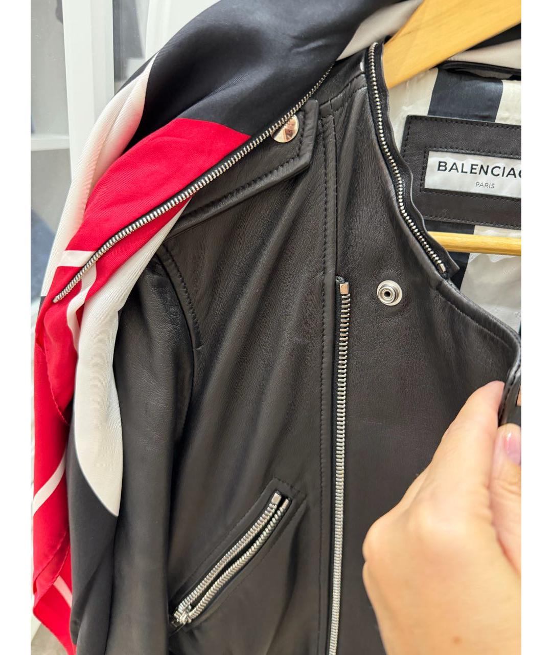 BALENCIAGA Черная кожаная куртка, фото 8