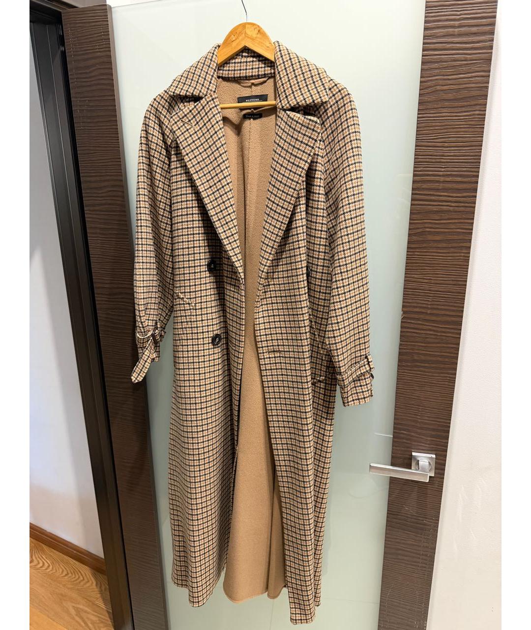 WEEKEND MAX MARA Коричневое шерстяное пальто, фото 7