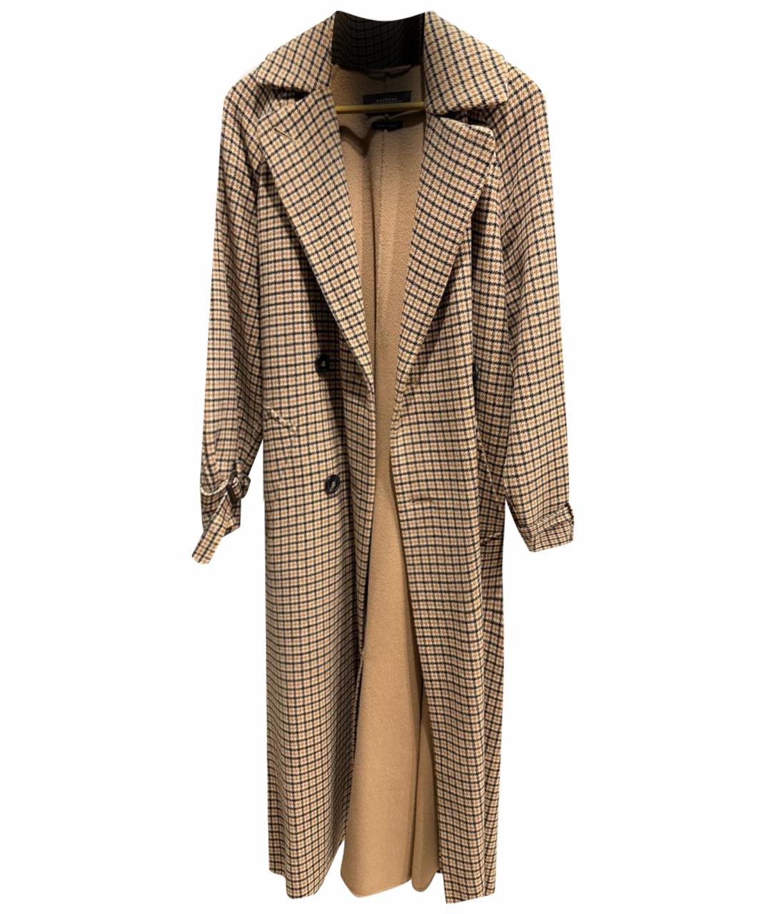 WEEKEND MAX MARA Коричневое шерстяное пальто, фото 1