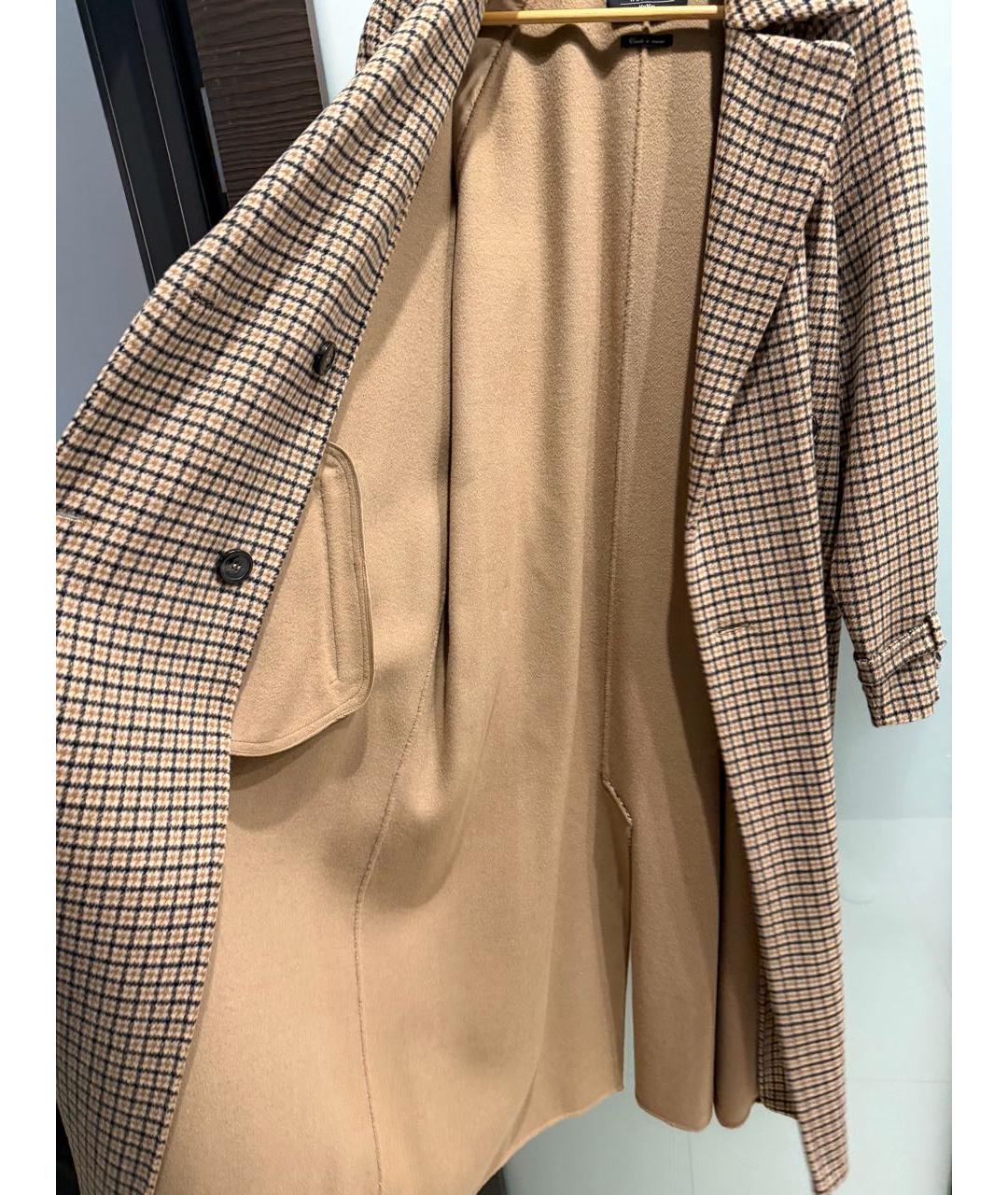 WEEKEND MAX MARA Коричневое шерстяное пальто, фото 4