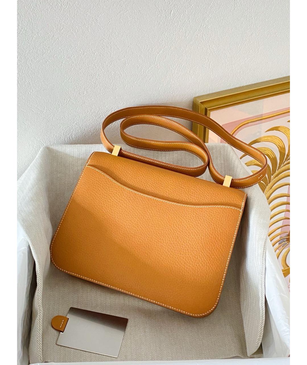 HERMES Коричневая кожаная сумка через плечо, фото 5