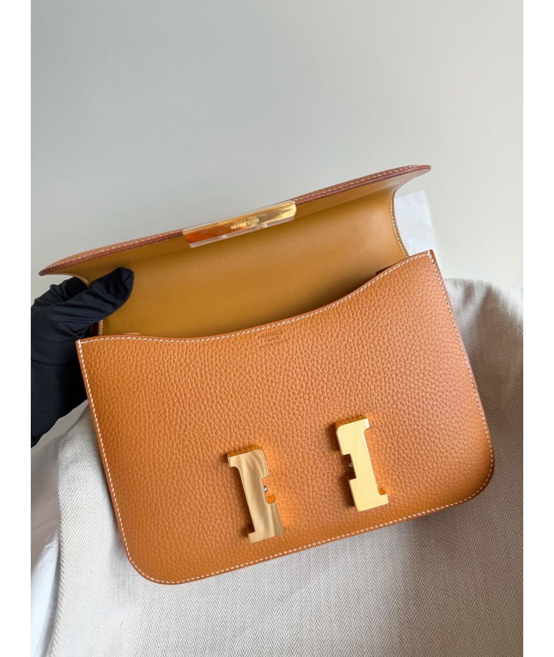HERMES Коричневая кожаная сумка через плечо, фото 2