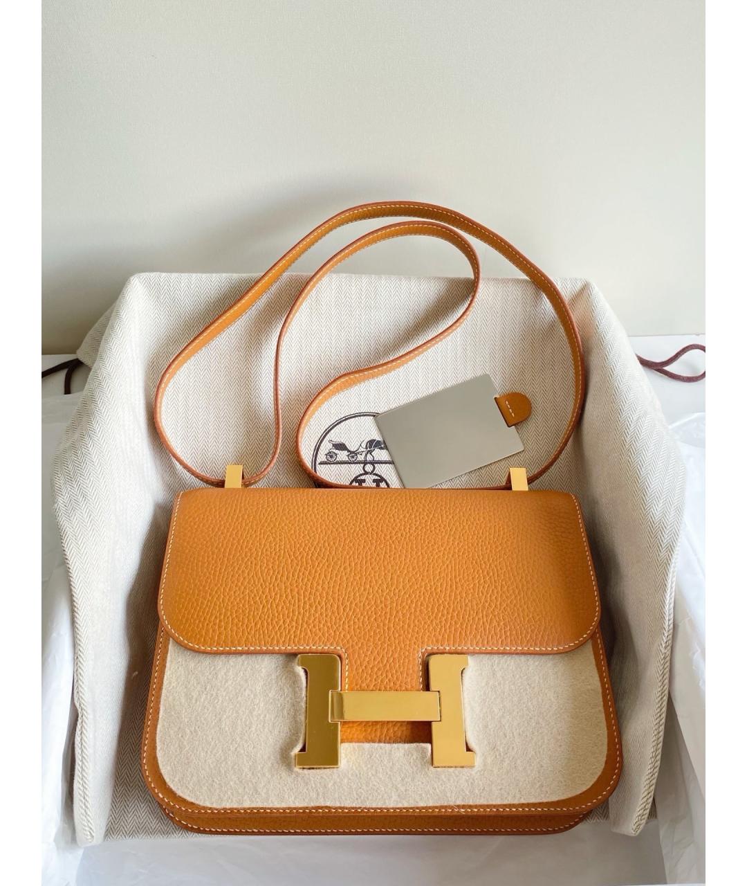 HERMES Коричневая кожаная сумка через плечо, фото 6