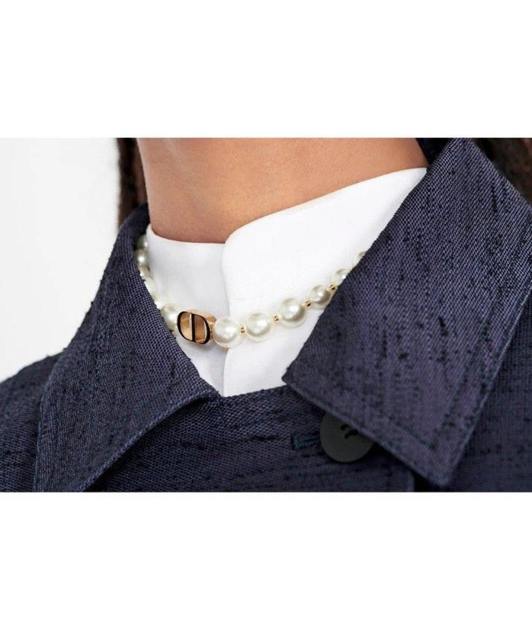 CHRISTIAN DIOR Белое металлическое колье, фото 6