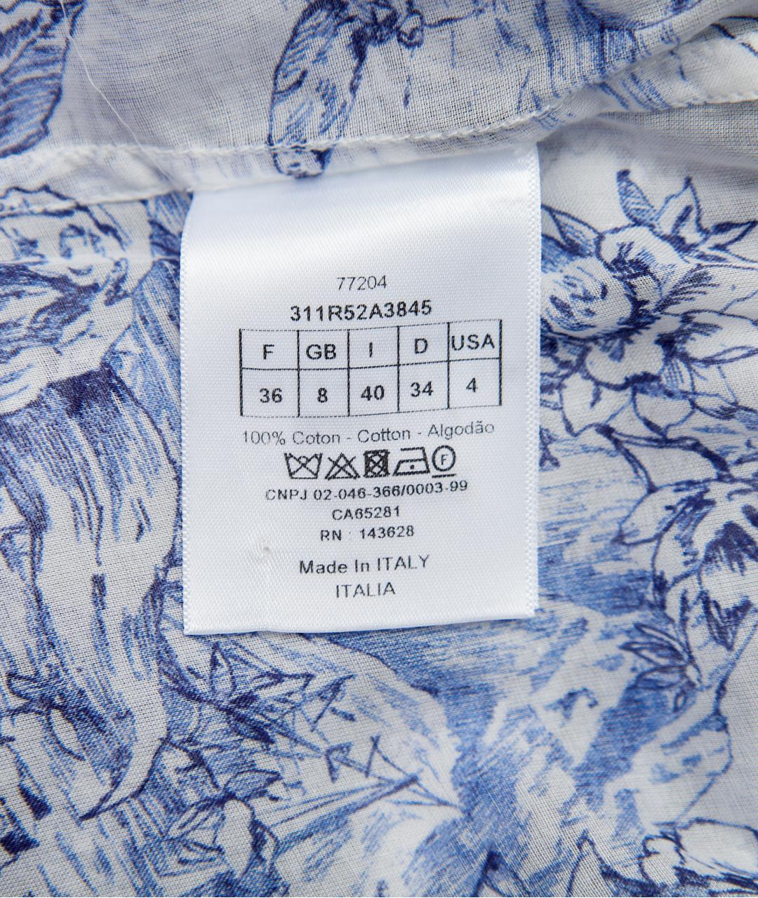 CHRISTIAN DIOR Голубое хлопковое коктейльное платье, фото 4