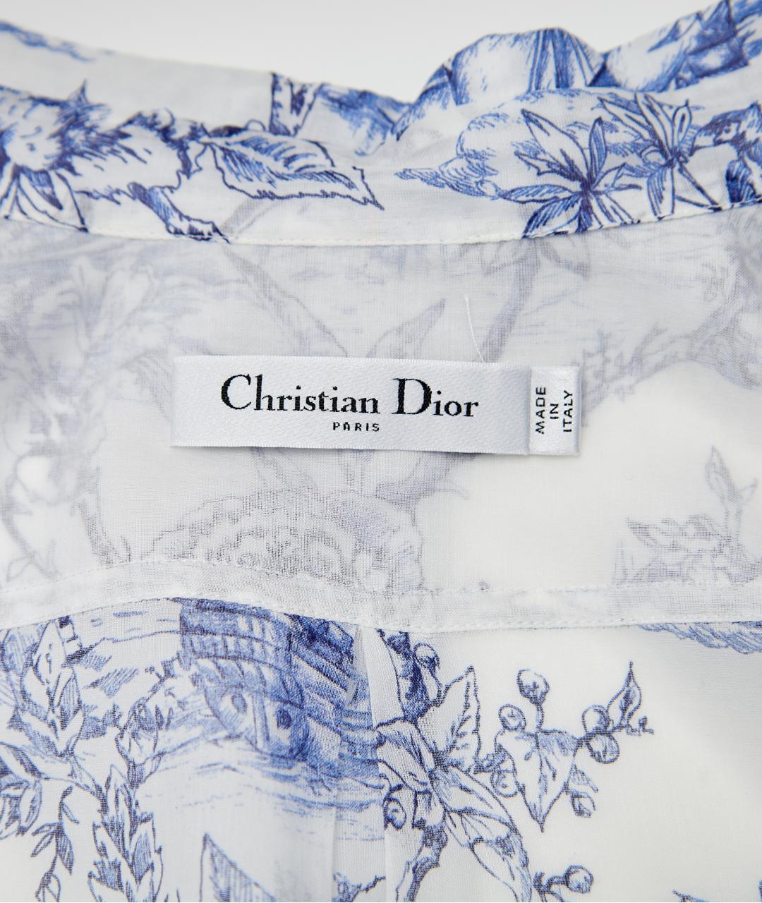 CHRISTIAN DIOR Голубое хлопковое коктейльное платье, фото 3