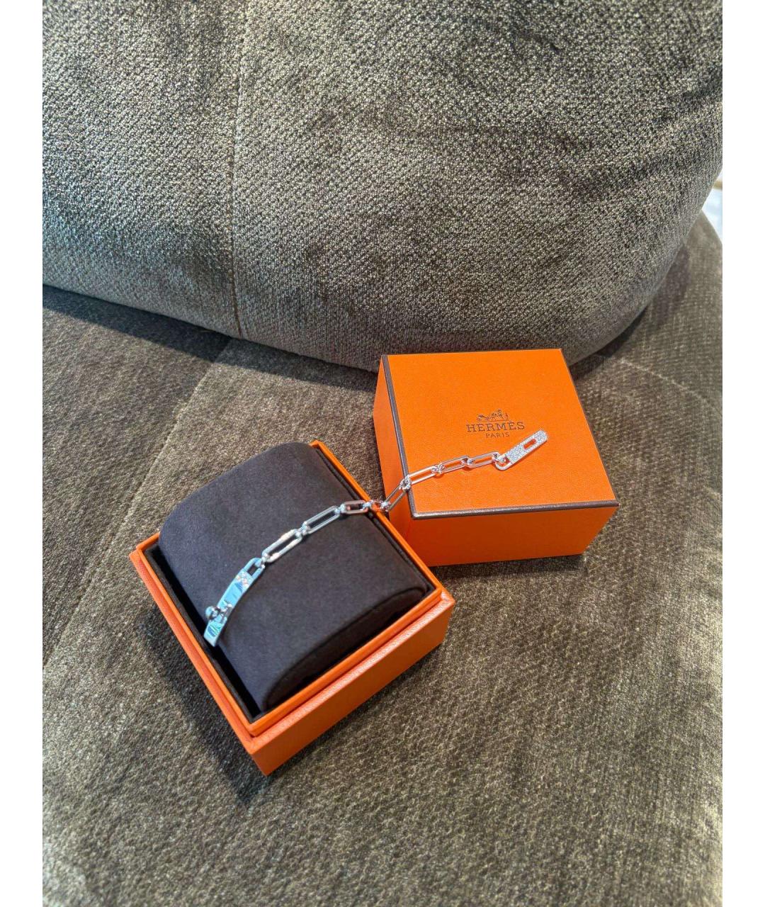 HERMES Серебряный браслет из белого золота, фото 3