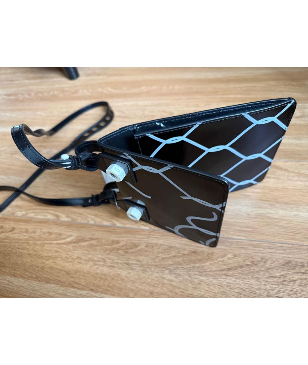 OFF-WHITE Черная кожаная сумка на плечо, фото 3