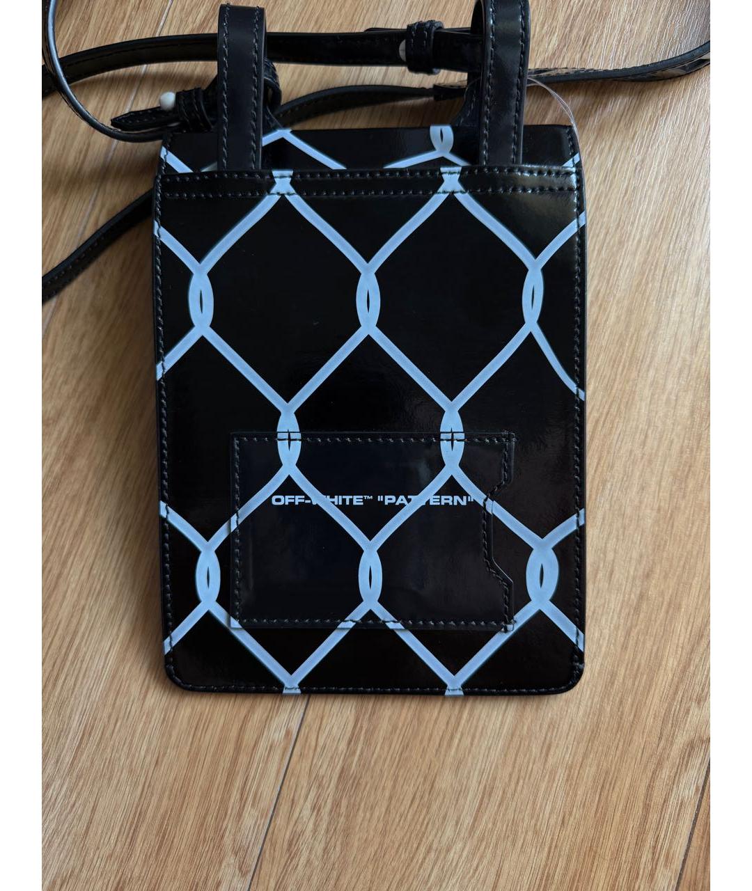 OFF-WHITE Черная кожаная сумка на плечо, фото 2